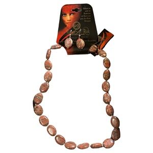 NWT Natural Stone Jasper and Sterling Silver Necklace and Earrings Set